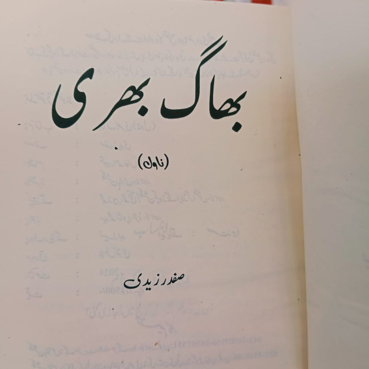 3 Books set Bhagg Bhari | Safdar Nawaid Zaidi | Cheni Jo Mithi Na Thi | Bint e Dahir